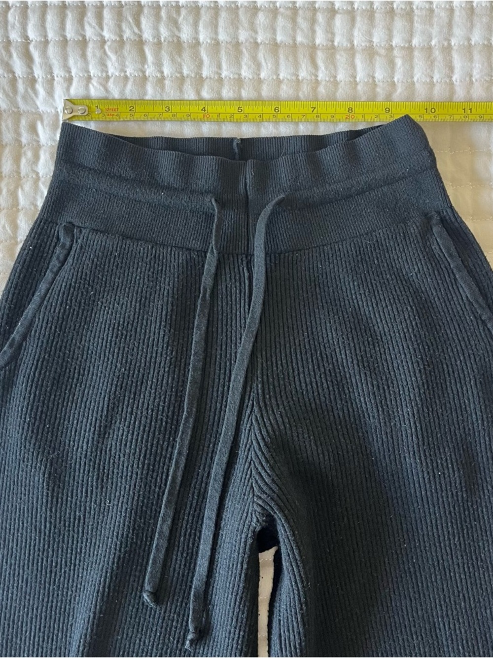 Uniqlo Black Wide-Leg Ribbed Knit Lounge Pants XS - Picture 3 of 4